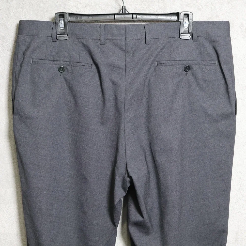 Canali Dress Pants Mens 37x27 Gray Wool Pleated Dress Trousers Slacks Preppy